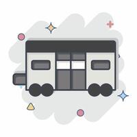Icon Train Coach. related to Train Station symbol. comic style. simple design illustration vector