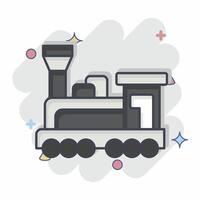 Icon Engine. related to Train Station symbol. comic style. simple design illustration vector