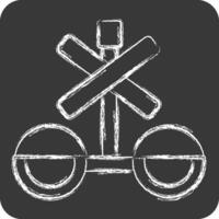 Icon Train Stop Sign. related to Train Station symbol. chalk Style. simple design illustration vector