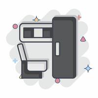 Icon Toilet On Train. related to Train Station symbol. comic style. simple design illustration vector
