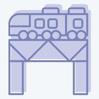 Icon Bridge Over The River Train. related to Train Station symbol. two tone style. simple design illustration vector