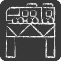 Icon Bridge Over The River Train. related to Train Station symbol. chalk Style. simple design illustration vector