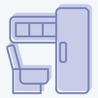 Icon Toilet On Train. related to Train Station symbol. two tone style. simple design illustration vector