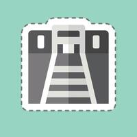 pegatina línea cortar túnel. relacionado a tren estación símbolo. sencillo diseño ilustración vector