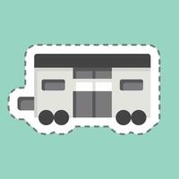 Sticker line cut Train Coach. related to Train Station symbol. simple design illustration vector