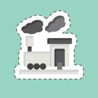 Sticker line cut Train Smoke. related to Train Station symbol. simple design illustration vector