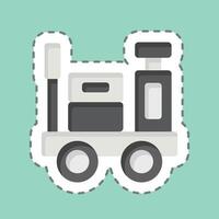 Sticker line cut Luggage Trolley. related to Train Station symbol. simple design illustration vector