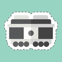 Sticker line cut Freight Car. related to Train Station symbol. simple design illustration vector