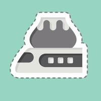 Sticker line cut High Speed Train. related to Train Station symbol. simple design illustration vector