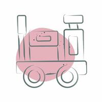 Icon Luggage Trolley. related to Train Station symbol. Color Spot Style. simple design illustration vector