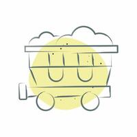 Icon Coal Wagon. related to Train Station symbol. Color Spot Style. simple design illustration vector