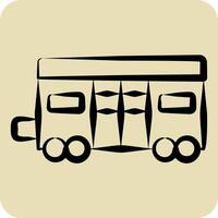 Icon Train Coach. related to Train Station symbol. hand drawn style. simple design illustration vector