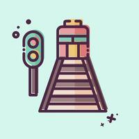 Icon Railway. related to Train Station symbol. MBE style. simple design illustration vector