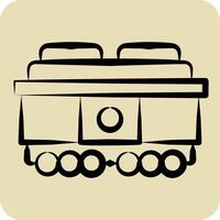 Icon Freight Car. related to Train Station symbol. hand drawn style. simple design illustration vector