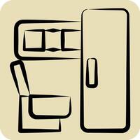 Icon Toilet On Train. related to Train Station symbol. hand drawn style. simple design illustration vector