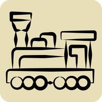 Icon Engine. related to Train Station symbol. hand drawn style. simple design illustration vector