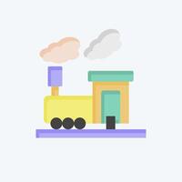 Icon Train Smoke. related to Train Station symbol. flat style. simple design illustration vector