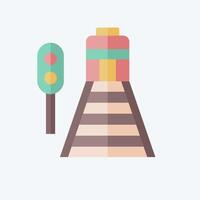 Icon Railway. related to Train Station symbol. flat style. simple design illustration vector