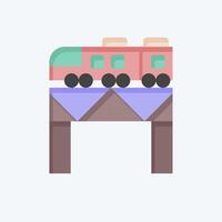 Icon Bridge Over The River Train. related to Train Station symbol. flat style. simple design illustration vector