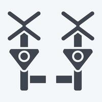 Icon Level Crossing. related to Train Station symbol. glyph style. simple design illustration vector