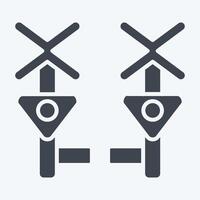 Icon Level Crossing. related to Train Station symbol. glyph style. simple design illustration vector