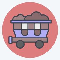 Icon Coal Wagon. related to Train Station symbol. color mate style. simple design illustration vector