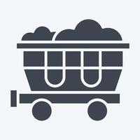 Icon Coal Wagon. related to Train Station symbol. glyph style. simple design illustration vector