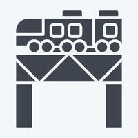 Icon Bridge Over The River Train. related to Train Station symbol. glyph style. simple design illustration vector