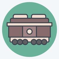 Icon Freight Car. related to Train Station symbol. color mate style. simple design illustration vector