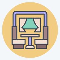 Icon Dining Car. related to Train Station symbol. color mate style. simple design illustration vector