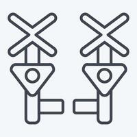 Icon Level Crossing. related to Train Station symbol. line style. simple design illustration vector