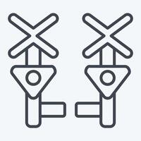 Icon Level Crossing. related to Train Station symbol. line style. simple design illustration vector