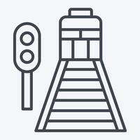 Icon Railway. related to Train Station symbol. line style. simple design illustration vector