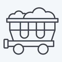Icon Coal Wagon. related to Train Station symbol. line style. simple design illustration vector