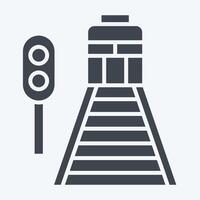 Icon Railway. related to Train Station symbol. glyph style. simple design illustration vector