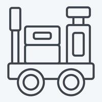 Icon Luggage Trolley. related to Train Station symbol. line style. simple design illustration vector