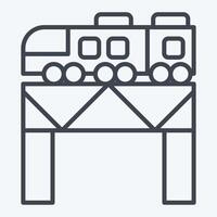 Icon Bridge Over The River Train. related to Train Station symbol. line style. simple design illustration vector