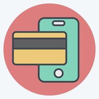 Icon Cashless Payment. related to Smart City symbol. flat style. simple design illustration vector