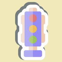 Sticker Traffic Signal. related to Smart City symbol. simple design illustration vector