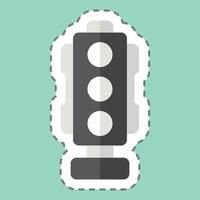Sticker line cut Traffic Signal. related to Smart City symbol. simple design illustration vector