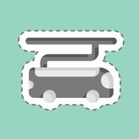 Sticker line cut Electric Bus. related to Smart City symbol. simple design illustration vector