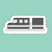 pegatina línea cortar alto velocidad tren. relacionado a inteligente ciudad símbolo. sencillo diseño ilustración vector