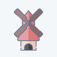 Icon Windmill. related to Smart City symbol. doodle style. simple design illustration vector