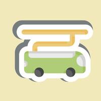 Sticker Electric Bus. related to Smart City symbol. simple design illustration vector