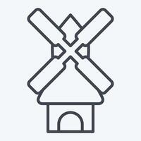 Icon Windmill. related to Smart City symbol. line style. simple design illustration vector