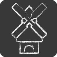 Icon Windmill. related to Smart City symbol. chalk Style. simple design illustration vector