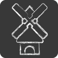 Icon Windmill. related to Smart City symbol. chalk Style. simple design illustration vector