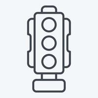 Icon Traffic Signal. related to Smart City symbol. line style. simple design illustration vector