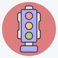 Icon Traffic Signal. related to Smart City symbol. color mate style. simple design illustration vector