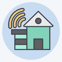 Icon Smart House. related to Smart City symbol. color mate style. simple design illustration vector